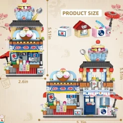 Japanese Street View Ice Drink Shop Mini Building Blocks Building Toys Model Set for Girls Boys 6-12 Years Old 668 PCS Simulation Architecture Construction Toy Gift Idea for Kids Adults