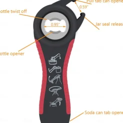 Jar Opener 5 in 1 Multi Function Can Opener Bottle Opener Kit with Silicone Handle Easy to Use for Children Elderly and Arthritis Sufferers
