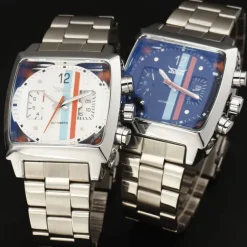 JARAGAR 569 Men Automatic Mechanical Watch Fashion Retro Design Square Dial Date Week Waterproof Steel Strap Leisure Wristwatch