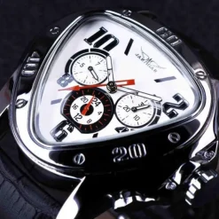 Jaragar Men Mechanical Watch Luxury Large Dial Fashion Business Automatic Self-winding Luminous Waterproof Leather Watch