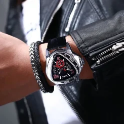 Jaragar Men Mechanical Watch Luxury Large Dial Fashion Business Automatic Self-winding Luminous Waterproof Leather Watch