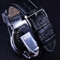 Jaragar Men Mechanical Watch Luxury Large Dial Fashion Business Automatic Self-winding Luminous Waterproof Leather Watch