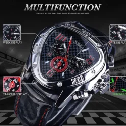 Jaragar Men Mechanical Watch Luxury Large Dial Fashion Business Automatic Self-winding Luminous Waterproof Leather Watch