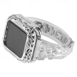 Jewelry Bracelet Compatible with Apple Watch band 38mm 40mm 41mm 42mm 44mm 45mm 49mm Bling Diamond Adjustable Breathable Stainless Steel Rhinestone Strap Replacement Wristband for iwatch Ultra 2