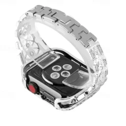 Jewelry Bracelet Compatible with Apple Watch band 38mm 40mm 41mm 42mm 44mm 45mm 49mm Bling Diamond Adjustable Breathable Stainless Steel Rhinestone Strap Replacement Wristband for iwatch Ultra 2