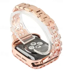 Jewelry Bracelet Compatible with Apple Watch band 38mm 40mm 41mm 42mm 44mm 45mm 49mm Bling Diamond Adjustable Breathable Stainless Steel Rhinestone Strap Replacement Wristband for iwatch Ultra 2