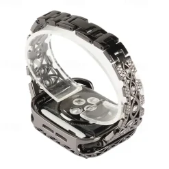 Jewelry Bracelet Compatible with Apple Watch band 38mm 40mm 41mm 42mm 44mm 45mm 49mm Bling Diamond Adjustable Breathable Stainless Steel Rhinestone Strap Replacement Wristband for iwatch Ultra 2