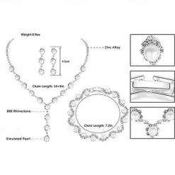 Jewelry Set Bracelet For Women's Crystal Pearl Party Wedding Gift Alloy / Pearl Necklace / Engagement / Valentine