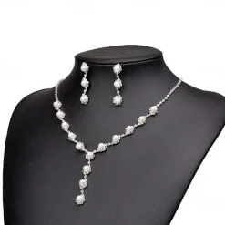 Jewelry Set Bracelet For Women's Crystal Pearl Party Wedding Gift Alloy / Pearl Necklace / Engagement / Valentine