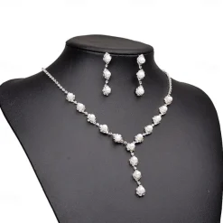 Jewelry Set Bracelet For Women's Crystal Pearl Party Wedding Gift Alloy / Pearl Necklace / Engagement / Valentine