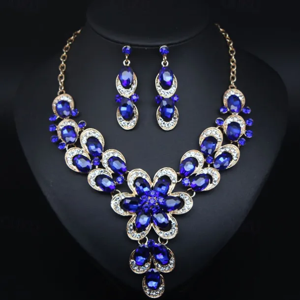 Jewelry Set 3pcs Rhinestone Alloy Earrings Necklace Women's Vintage Fashion Cute Geometrical Geometric Jewelry Set For Wedding Party Anniversary