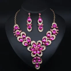Jewelry Set 3pcs Rhinestone Alloy Earrings Necklace Women's Vintage Fashion Cute Geometrical Geometric Jewelry Set For Wedding Party Anniversary