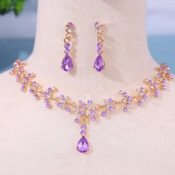 Jewelry Set Two-piece Suit Green Rhinestone Alloy 1 Necklace Earrings Women's Elegant Vintage Fashion Vintage Style Classic Jewelry Set For Wedding Party Valentine's Day