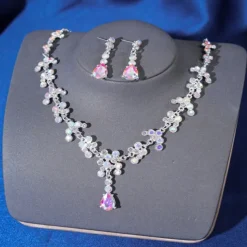 Jewelry Set Two-piece Suit Green Rhinestone Alloy 1 Necklace Earrings Women's Elegant Vintage Fashion Vintage Style Classic Jewelry Set For Wedding Party Valentine's Day