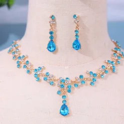 Jewelry Set Two-piece Suit Green Rhinestone Alloy 1 Necklace Earrings Women's Elegant Vintage Fashion Vintage Style Classic Jewelry Set For Wedding Party Valentine's Day
