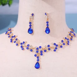 Jewelry Set Two-piece Suit Green Rhinestone Alloy 1 Necklace Earrings Women's Elegant Vintage Fashion Vintage Style Classic Jewelry Set For Wedding Party Valentine's Day