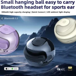 JM13 Bone Conduction Headphone Ear Hook Bluetooth5.0 Sports Waterproof Stereo for Apple Samsung Huawei Xiaomi MI Yoga Fitness Gym Workout Mobile Phone