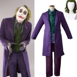 Joker Clown Blouse / Shirt Pants Outfits Men's Movie Cosplay Cosplay Costume Party Purple Coat Vest Blouse Masquerade Polyester / Tie / Tie With Wig