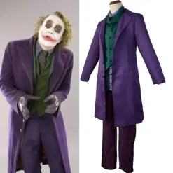 Joker Clown Blouse / Shirt Pants Outfits Men's Movie Cosplay Cosplay Costume Party Purple Coat Vest Blouse Masquerade Polyester / Tie / Tie With Wig