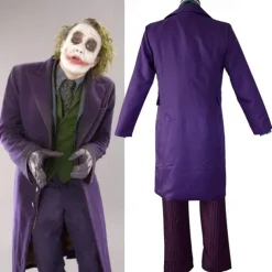 Joker Clown Blouse / Shirt Pants Outfits Men's Movie Cosplay Cosplay Costume Party Purple Coat Vest Blouse Masquerade Polyester / Tie / Tie With Wig