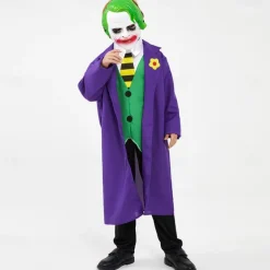 Joker Clown Halloween Coat Pants Vest Joker: Folie à Deux Cosplay Kid's Boys' Carnival Masquerade Party / Evening Easy Halloween Costumes Dress Up