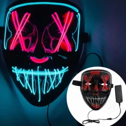 Joker Clown Halloween Halloween Props LED Mask V for Vendetta Carnival Mask Funny Halloween Adults' Men's Women's Halloween Carnival Mardi Gras Easy Halloween Costumes Dress Up