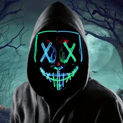 Joker Clown Halloween Halloween Props LED Mask V for Vendetta Carnival Mask Funny Halloween Adults' Men's Women's Halloween Carnival Mardi Gras Easy Halloween Costumes Dress Up