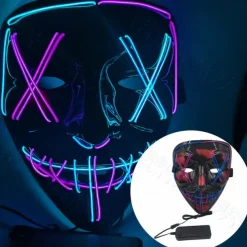 Joker Clown Halloween Halloween Props LED Mask V for Vendetta Carnival Mask Funny Halloween Adults' Men's Women's Halloween Carnival Mardi Gras Easy Halloween Costumes Dress Up