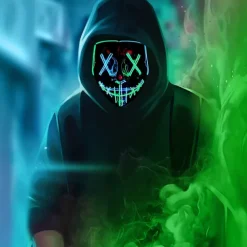 Joker Clown Halloween Halloween Props LED Mask V for Vendetta Carnival Mask Funny Halloween Adults' Men's Women's Halloween Carnival Mardi Gras Easy Halloween Costumes Dress Up