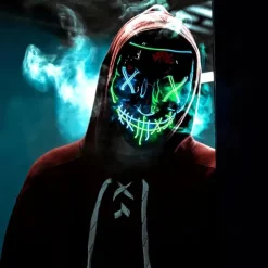 Joker Clown Halloween Halloween Props LED Mask V for Vendetta Carnival Mask Funny Halloween Adults' Men's Women's Halloween Carnival Mardi Gras Easy Halloween Costumes Dress Up