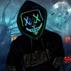 Joker Clown Halloween Halloween Props LED Mask V for Vendetta Carnival Mask Funny Halloween Adults' Men's Women's Halloween Carnival Mardi Gras Easy Halloween Costumes Dress Up