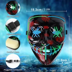 Joker Clown Halloween Halloween Props LED Mask V for Vendetta Carnival Mask Funny Halloween Adults' Men's Women's Halloween Carnival Mardi Gras Easy Halloween Costumes Dress Up