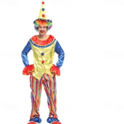 Joker Clown Halloween Outfits Costume Circus Carnival Costume Cosplay Adults' Men's Women's Halloween Carnival Mardi Gras Performance Party Easy Halloween Costumes Dress Up