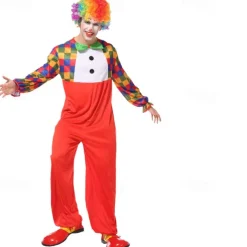 Joker Clown Halloween Outfits Costume Circus Carnival Costume Cosplay Adults' Men's Women's Halloween Carnival Mardi Gras Performance Party Easy Halloween Costumes Dress Up