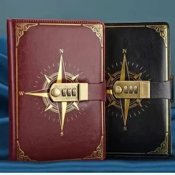 Journal With Lock PU Leather 200 Pages Retro Lock Journal Password Protection Notebook Journal For Men And Women Suitable For Secret Privacy