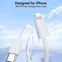 Joyroom Lightning Cable 30W 3.3ft USB C to Lightning 3 A Fast Charging Nylon Braided Durable Soft Touch For iPhone Phone Accessory