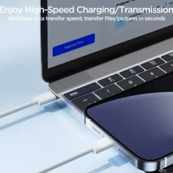 Joyroom Lightning Cable 30W 3.3ft USB C to Lightning 3 A Fast Charging Nylon Braided Durable Soft Touch For iPhone Phone Accessory