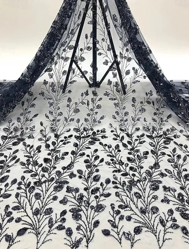 Jumpsuit / Pantsuit Beaeded Lace Applique Mother of the Bride Jumpsuit Elegant Wedding Guest Minimalist Casual Mock Neck Floor Length Lace Stretch Satin Long Sleeve