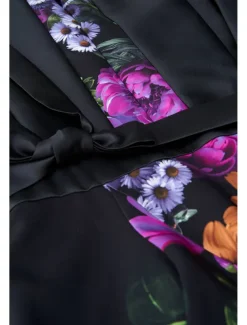 Jumpsuit / Pantsuit Mother of the Bride Floral Print Elegant Simple Minimalist One Shoulder Floor Length Satin Sleeveless with Sash / Ribbon Wedding Guest Dress