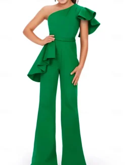 Jumpsuits Floor Length Flower Girl Dress Birthday Girls Cute Prom Dress Chiffon with Solid Color Disco Fit 3-16 Years dress to impress stretch dress