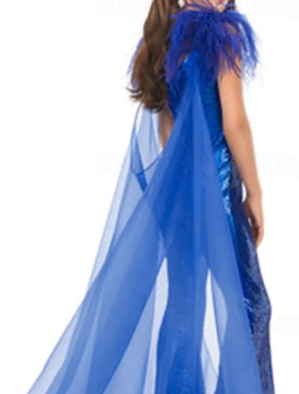 Jumpsuits Floor Length Flower Girl Dress Feather Dress Pageant & Performance Juniors Cute Prom Dress Organza with Feathers / Fur Sparkle & Shine Disco Fit 3-16 Years dress to impress