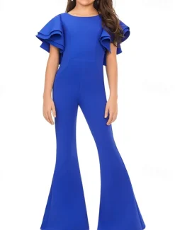 Jumpsuits Floor Length Flower Girl Dress Pageant & Performance Juniors Cute Prom Dress Chiffon with Solid Color Elegant Fit 3-16 Years dress to impress