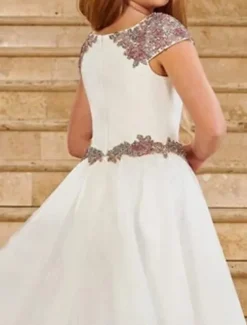 Jumpsuits Floor Length Flower Girl Dress Beach Wedding First Communion Girls Cute Prom Dress Chiffon with Beading Elegant Fit 3-16 Years dress to impress