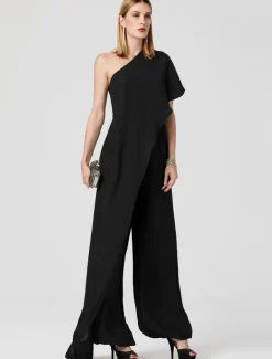 Jumpsuits Sexy Dress Formal Evening Floor Length Sleeveless One Shoulder Fall Wedding Guest Chiffon with Draping