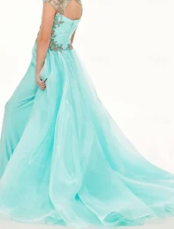 Jumpsuits Sweep / Brush Train Flower Girl Dress Pageant & Performance Frozen Elsa Juniors Cute Prom Dress Chiffon with Beading Frozen Fit 3-16 Years dress to impress