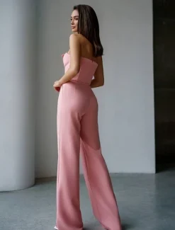 Jumpsuits Wedding Guest Dresses Tuxedo Dress Rompers Dress Party Wear Wedding Party Floor Length Sleeveless Strapless Stretch Fabric with Pocket