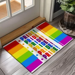 June Pride Month Gay Pride Month LGBTQ LGBT Rainbow Doormat Non-Slip Oil Proof Rug Indoor Outdoor Mat Bedroom Decor Bathroom Mat Entrance Rug