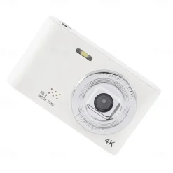 4K Digital Camera Point and Shoot Photography Travel Selfie Camara 2.4inch Screen Entry-Level Gift Compact Digicam Selfie Mini Retro Cam