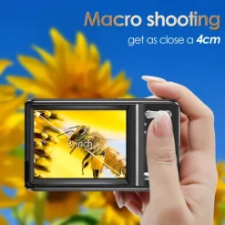 4K Digital Camera with 48MP Video Auto-Focus Anti-Shake 3 TPS Screen Flash 18X Zoom - Portable Travel Camcorder with 32GB Card