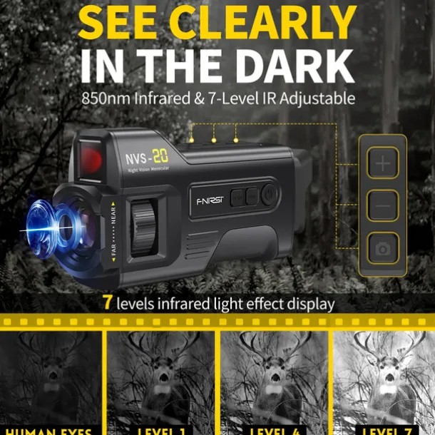 4K Digital Night Vision 300M Full-Dark Viewing Day Night Use 6X Zoom Support 36MP Resolution Photo Taking 4K Video Recording